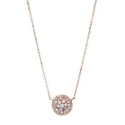 Fossil - Necklace Woman Vintage Steel Rose Gold Mop 130 Fossil Necklace Woman Vintage Steel Rose Gold Mop 130