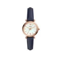 Fossil - Es4502 Carlie Mini Three-hand Navy Leather Watch Fossil Es4502 Carlie Mini Three-hand Navy Leather Watch