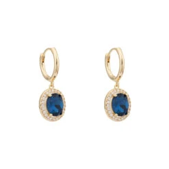 Belle & Beau - Stunning Sapphire Drop Earrings Gold Blue 7.16g Belle & Beau Stunning Sapphire Drop Earrings Gold Blue 7.16g