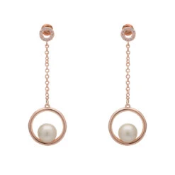 Belle & Beau - Radiant Pearl Drop Earrings Rose Gold 4g Belle & Beau Radiant Pearl Drop Earrings Rose Gold 4g